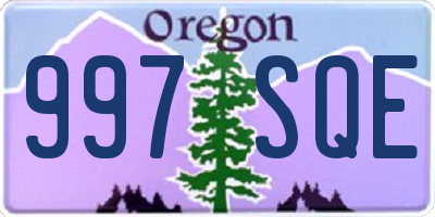 OR license plate 997SQE