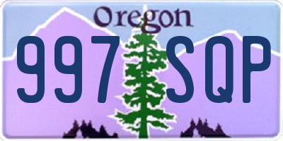 OR license plate 997SQP