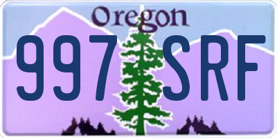 OR license plate 997SRF