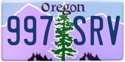 OR license plate 997SRV
