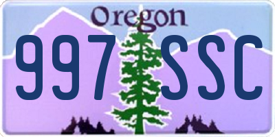 OR license plate 997SSC