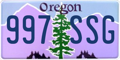 OR license plate 997SSG