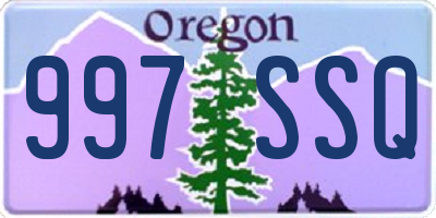 OR license plate 997SSQ