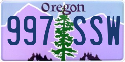 OR license plate 997SSW