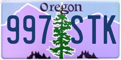 OR license plate 997STK