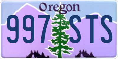 OR license plate 997STS