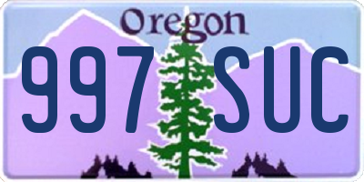 OR license plate 997SUC