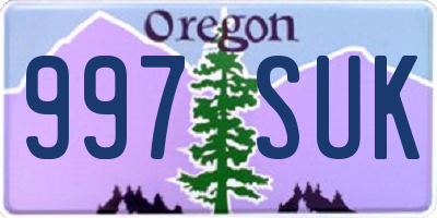 OR license plate 997SUK