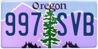 OR license plate 997SVB