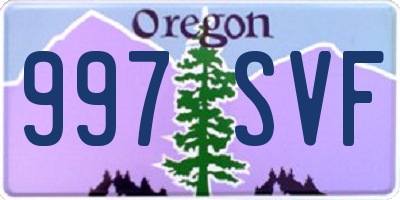OR license plate 997SVF