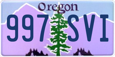 OR license plate 997SVI