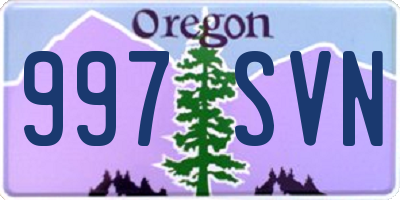 OR license plate 997SVN