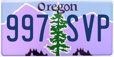 OR license plate 997SVP