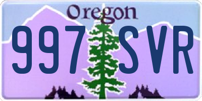 OR license plate 997SVR