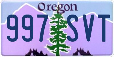 OR license plate 997SVT