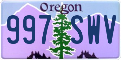 OR license plate 997SWV