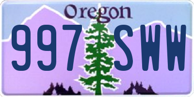 OR license plate 997SWW