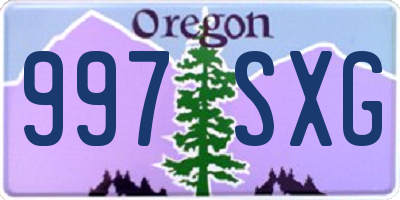 OR license plate 997SXG