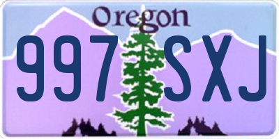 OR license plate 997SXJ