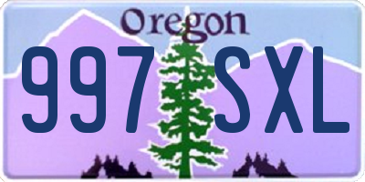 OR license plate 997SXL