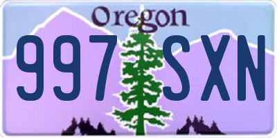 OR license plate 997SXN