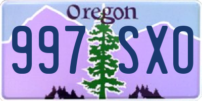 OR license plate 997SXO