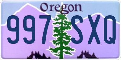 OR license plate 997SXQ