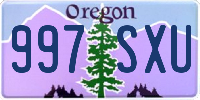 OR license plate 997SXU