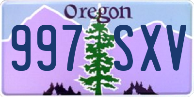 OR license plate 997SXV