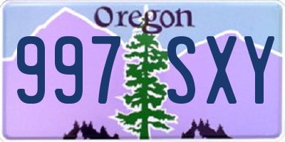 OR license plate 997SXY