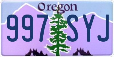 OR license plate 997SYJ