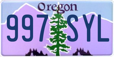 OR license plate 997SYL