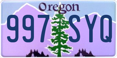 OR license plate 997SYQ