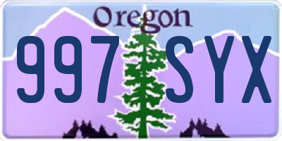 OR license plate 997SYX