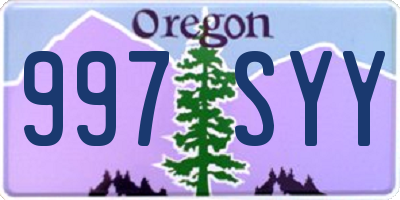 OR license plate 997SYY