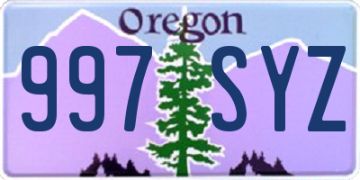 OR license plate 997SYZ