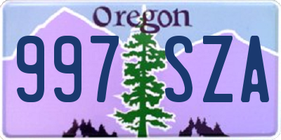 OR license plate 997SZA