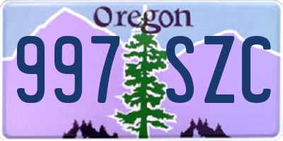 OR license plate 997SZC