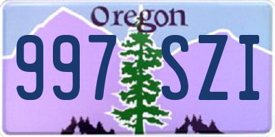 OR license plate 997SZI