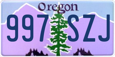 OR license plate 997SZJ