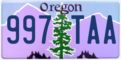 OR license plate 997TAA