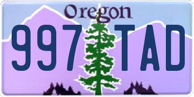 OR license plate 997TAD