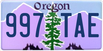 OR license plate 997TAE