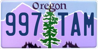 OR license plate 997TAM