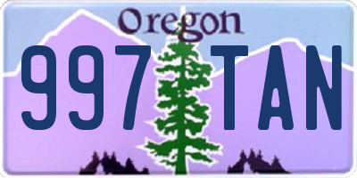 OR license plate 997TAN