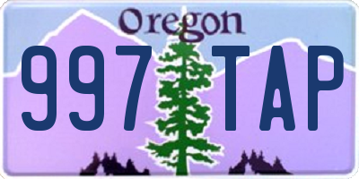 OR license plate 997TAP