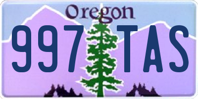 OR license plate 997TAS