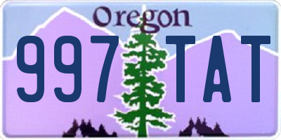 OR license plate 997TAT