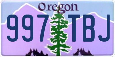 OR license plate 997TBJ