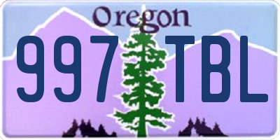 OR license plate 997TBL